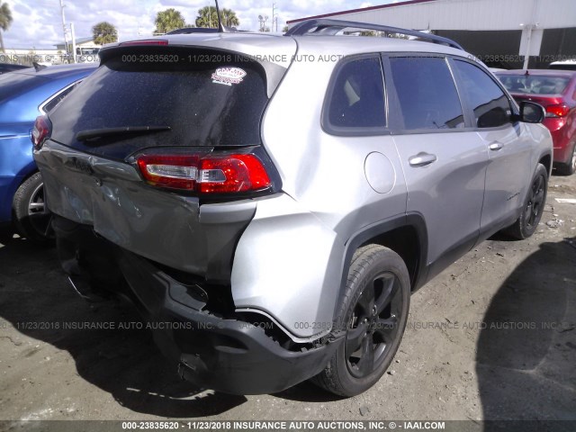 1C4PJLCS9GW238107 - 2016 JEEP CHEROKEE LATITUDE SILVER photo 4