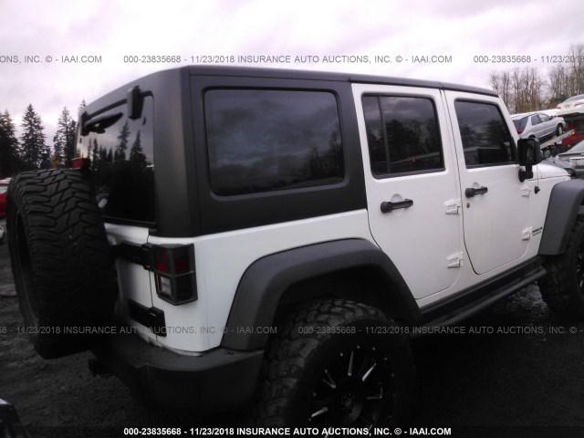 1C4BJWDG5DL656165 - 2013 JEEP WRANGLER UNLIMITE SPORT WHITE photo 4