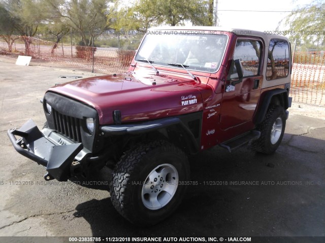 1J4FY19S1XP428443 - 1999 JEEP WRANGLER / TJ SPORT RED photo 2