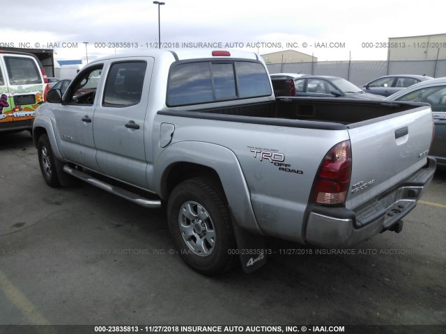 5TELU42N97Z338508 - 2007 TOYOTA TACOMA DOUBLE CAB 银色 照片 3