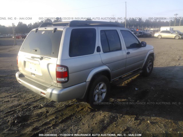 JN8DR09X03W711789 - 2003 NISSAN PATHFINDER LE/SE SILVER photo 4