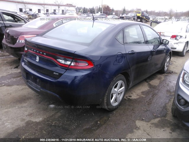 1C3CDFBB6FD174311 - 2015 DODGE DART SXT BLUE photo 4