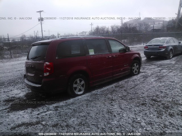 2C4RDGCGXCR165626 - 2012 DODGE GRAND CARAVAN SXT RED photo 4