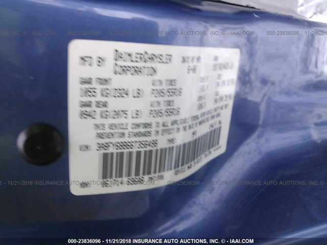 3A8FY68B66T356498 - 2006 CHRYSLER PT CRUISER LIMITED BLUE photo 9