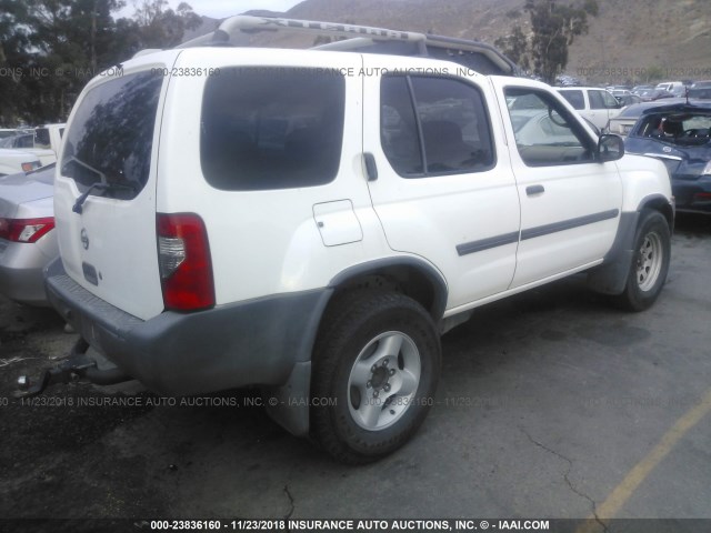 5N1ED28T52C591038 - 2002 NISSAN XTERRA XE/SE WHITE photo 4