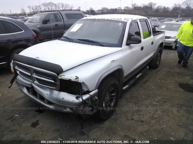 1D7HL48N23S367157 - 2003 DODGE DAKOTA QUAD SLT WHITE photo 2