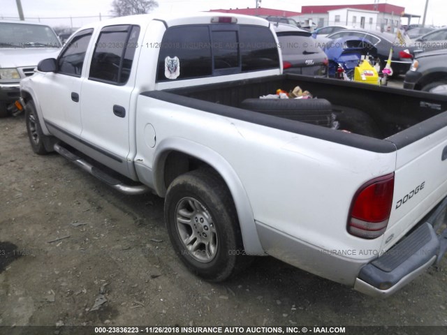 1D7HL48N23S367157 - 2003 DODGE DAKOTA QUAD SLT WHITE photo 8