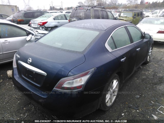 1N4AA5AP5EC459949 - 2014 NISSAN MAXIMA S/SV BLUE photo 4