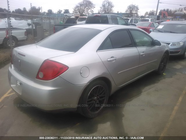 1G2ZF55B064187095 - 2006 PONTIAC G6 SE SILVER photo 4