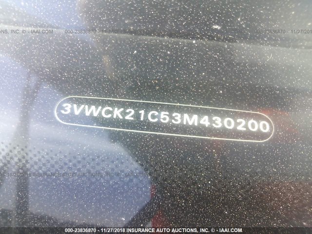 3VWCK21C53M430200 - 2003 VOLKSWAGEN NEW BEETLE GLS BLUE photo 9