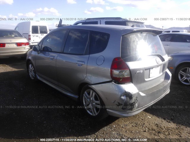 JHMGD37638S011412 - 2008 HONDA FIT SPORT SILVER photo 3