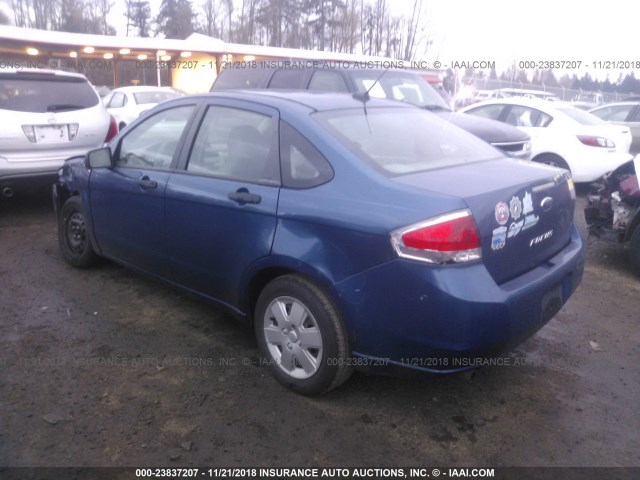 1FAHP34N08W280541 - 2008 FORD FOCUS S/SE BLUE photo 3