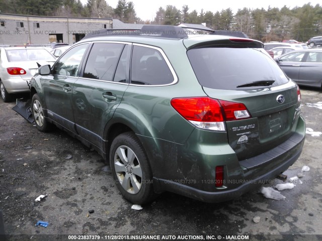 4S4BRBGC1C3287020 - 2012 SUBARU OUTBACK 2.5I PREMIUM GREEN photo 3