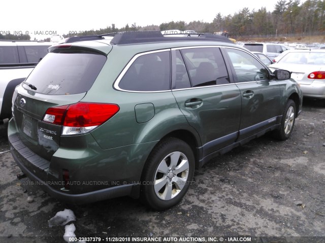 4S4BRBGC1C3287020 - 2012 SUBARU OUTBACK 2.5I PREMIUM GREEN photo 4