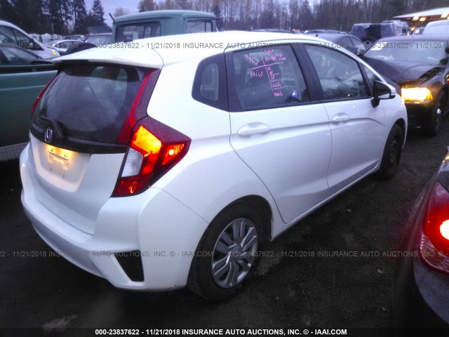 3HGGK5H58FM726489 - 2015 HONDA FIT LX WHITE photo 4