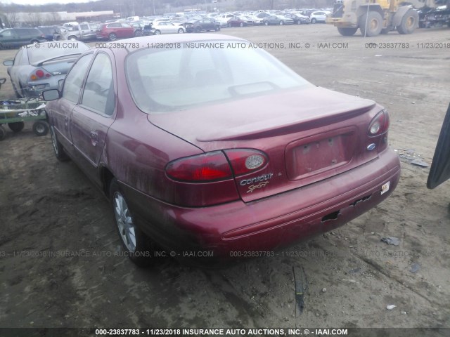 1FALP67L2TK178955 - 1996 FORD CONTOUR SE MAROON photo 3