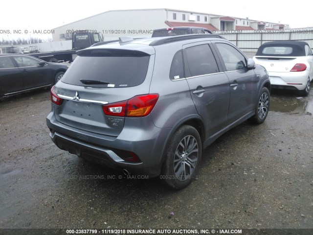 JA4AR4AW3JU002897 - 2018 MITSUBISHI OUTLANDER SPORT SEL/GT GRAY photo 4