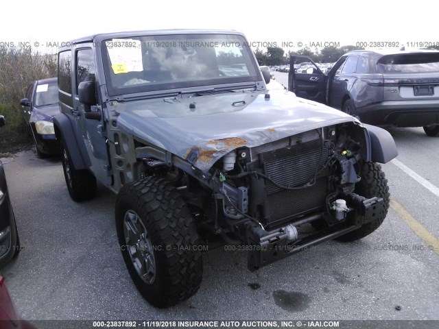 1C4AJWAGXFL725077 - 2015 JEEP WRANGLER SPORT GRAY photo 1