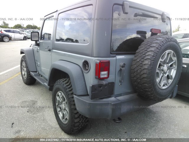 1C4AJWAGXFL725077 - 2015 JEEP WRANGLER SPORT GRAY photo 3