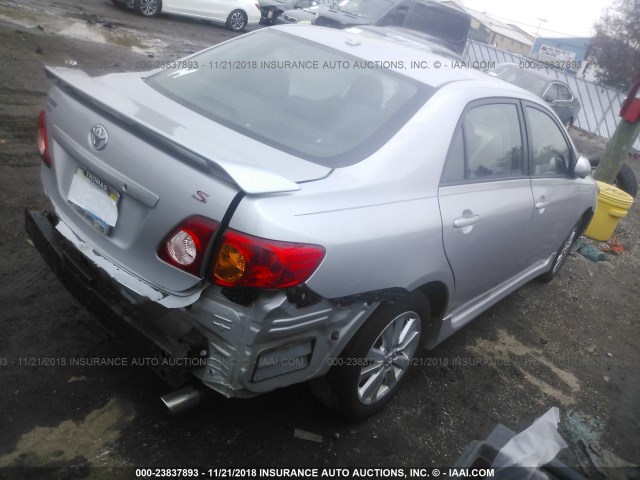 1NXBU4EE9AZ247919 - 2010 TOYOTA COROLLA S/LE/XLE SILVER photo 4