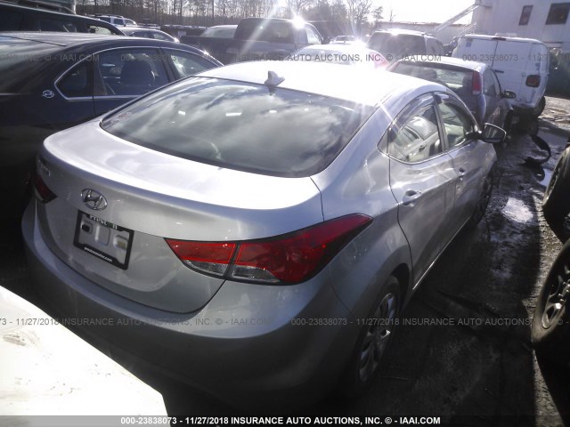 5NPDH4AE1CH115161 - 2012 HYUNDAI ELANTRA GLS/LIMITED SILVER photo 4