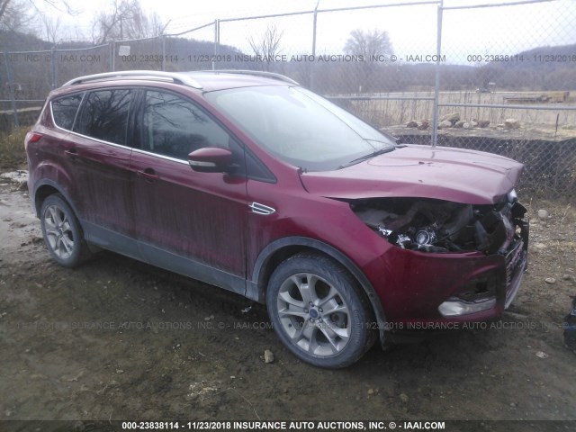 1FMCU9J94EUA22193 - 2014 FORD ESCAPE TITANIUM RED photo 1