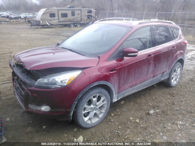 1FMCU9J94EUA22193 - 2014 FORD ESCAPE TITANIUM RED photo 2