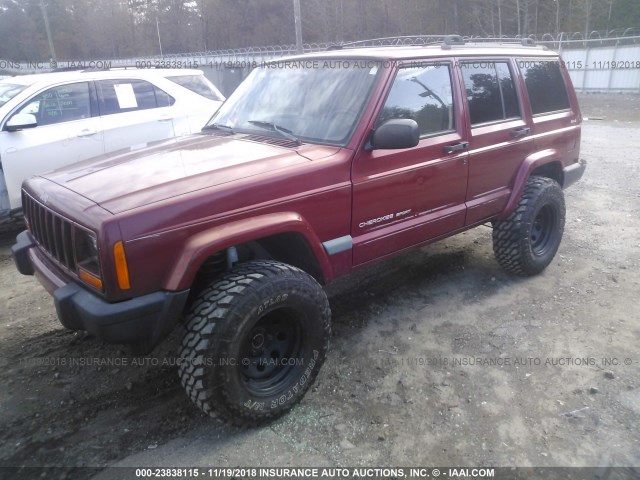 1J4FF68S7XL529398 - 1999 JEEP CHEROKEE SPORT/CLASSIC Czerwony zdjęcie 2