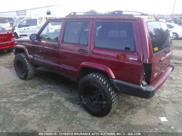 1J4FF68S7XL529398 - 1999 JEEP CHEROKEE SPORT/CLASSIC RED photo 3