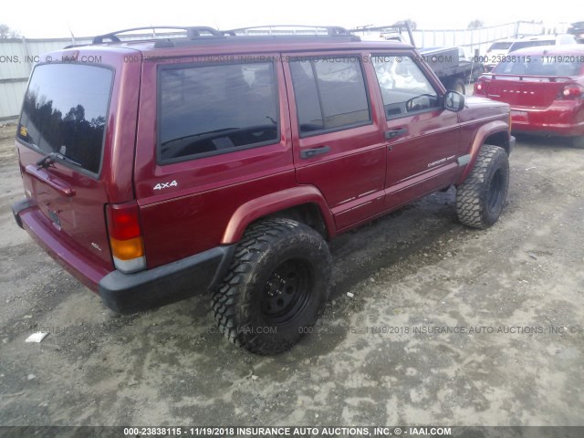 1J4FF68S7XL529398 - 1999 JEEP CHEROKEE SPORT/CLASSIC RED photo 4