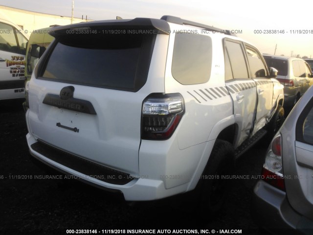 JTEBU5JR9G5292263 - 2016 TOYOTA 4RUNNER SR5 PREM/LTDL/TRAIL/TRD WHITE photo 4