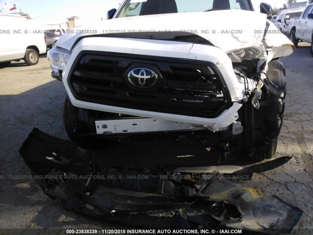 5TFRX5GN6JX120444 - 2018 TOYOTA TACOMA ACCESS CAB/SR/SR5/TRD SPT WHITE photo 6