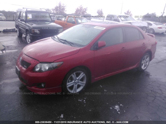 1NXBE4EE4AZ325066 - 2010 TOYOTA COROLLA XRS RED photo 2