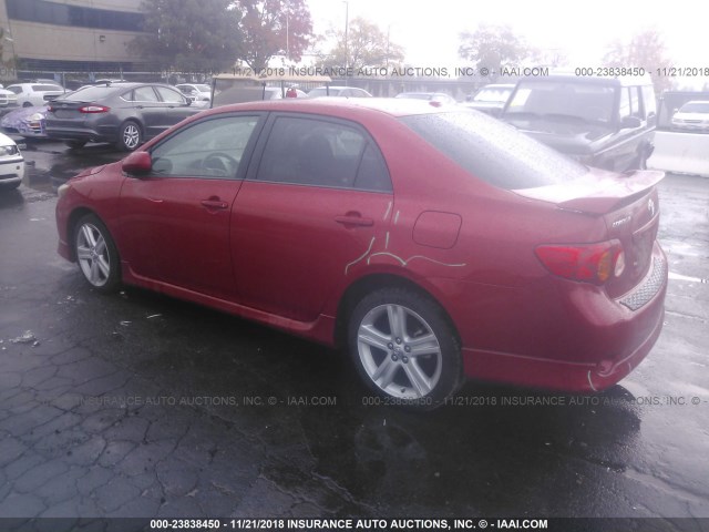 1NXBE4EE4AZ325066 - 2010 TOYOTA COROLLA XRS RED photo 3