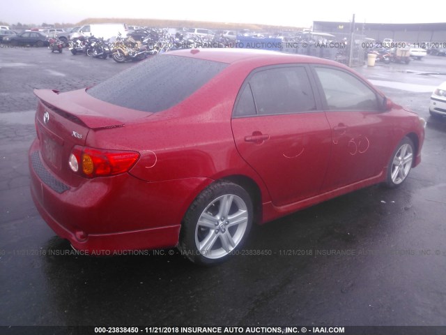 1NXBE4EE4AZ325066 - 2010 TOYOTA COROLLA XRS RED photo 4