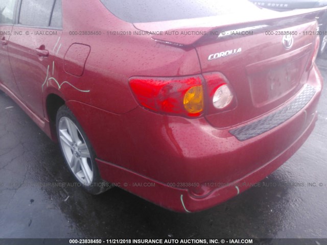 1NXBE4EE4AZ325066 - 2010 TOYOTA COROLLA XRS RED photo 6