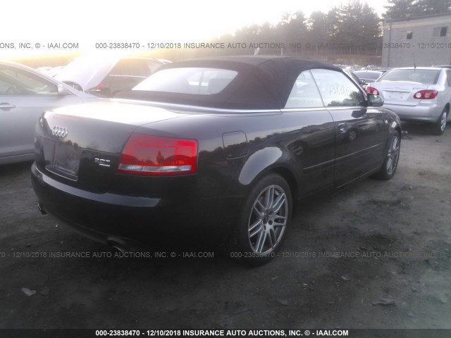 WAUDF48H17K016091 - 2007 AUDI A4 2.0T CABRIOLET QUATTRO BLACK photo 4