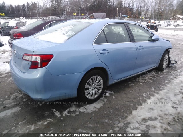 4T1BF1FK3DU712471 - 2013 TOYOTA CAMRY L/SE/LE/XLE BLUE photo 4