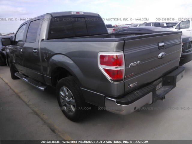 1FTFW1CT1EKF06436 - 2014 FORD F150 SUPERCREW GRAY photo 3