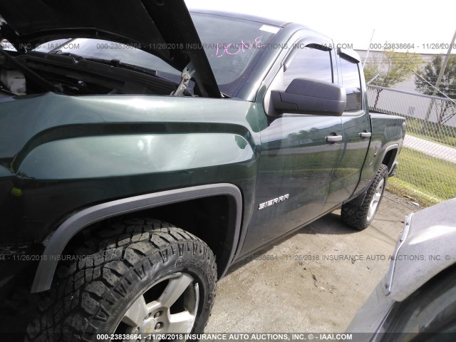 1GTV2TEHXFZ167213 - 2015 GMC SIERRA K1500 GREEN photo 2