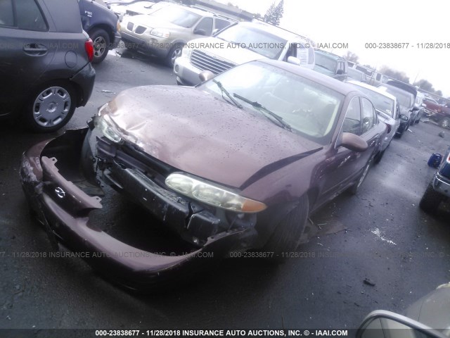 1G3NL52TXYC305632 - 2000 OLDSMOBILE ALERO GL MAROON photo 2