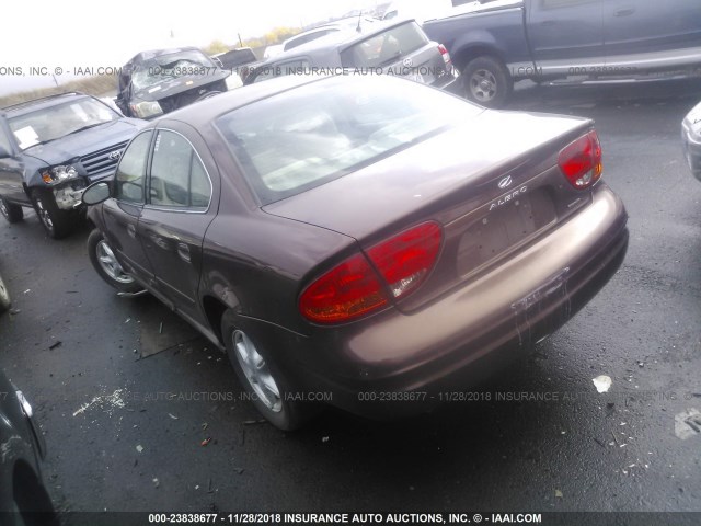 1G3NL52TXYC305632 - 2000 OLDSMOBILE ALERO GL MAROON photo 3