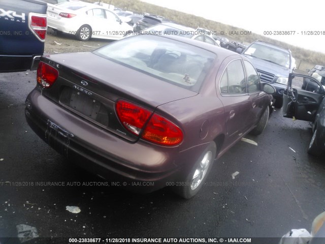 1G3NL52TXYC305632 - 2000 OLDSMOBILE ALERO GL MAROON photo 4