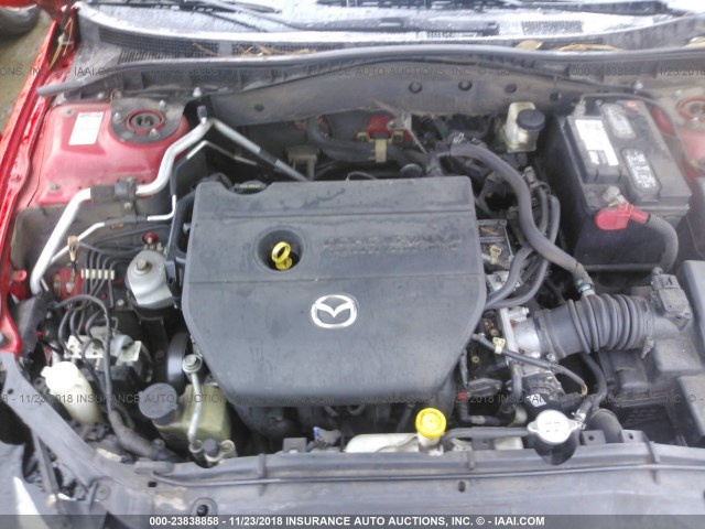1YVHP80CX85M02947 - 2008 MAZDA 6 I RED photo 10