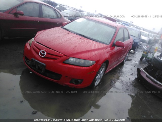 1YVHP80CX85M02947 - 2008 MAZDA 6 I RED photo 2