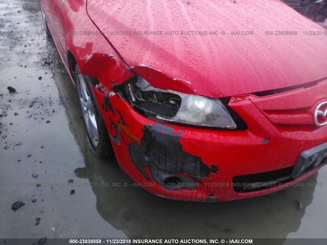 1YVHP80CX85M02947 - 2008 MAZDA 6 I RED photo 6