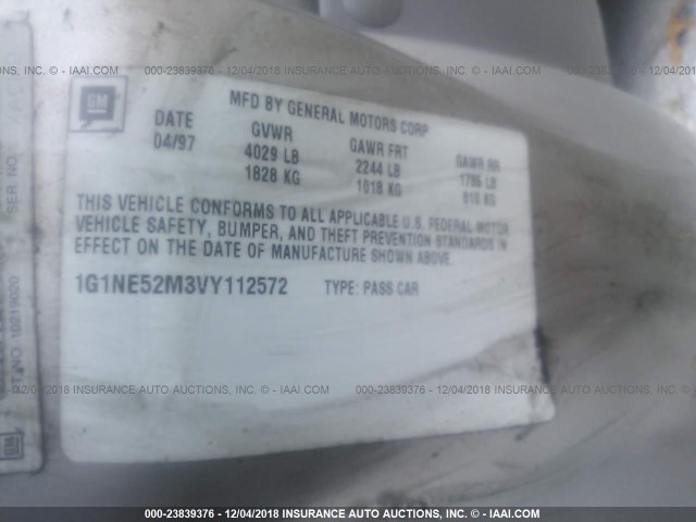 1G1NE52M3VY112572 - 1997 CHEVROLET MALIBU LS 棕色 照片 9