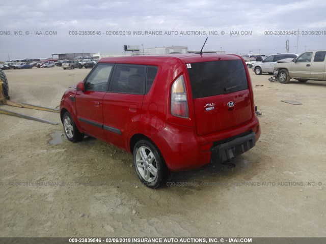 KNDJT2A24A7148877 - 2010 KIA SOUL +/!/SPORT RED photo 3