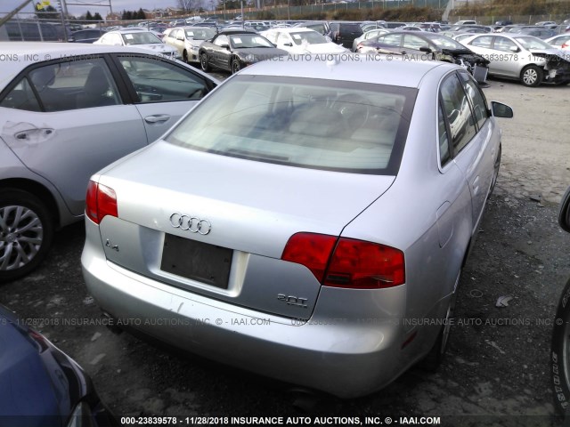 WAUDF78E97A023304 - 2007 AUDI A4 2.0T QUATTRO SILVER photo 4