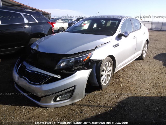 5XXGM4A79FG499751 - 2015 KIA OPTIMA LX ვერცხლისფერი ფოტო 2